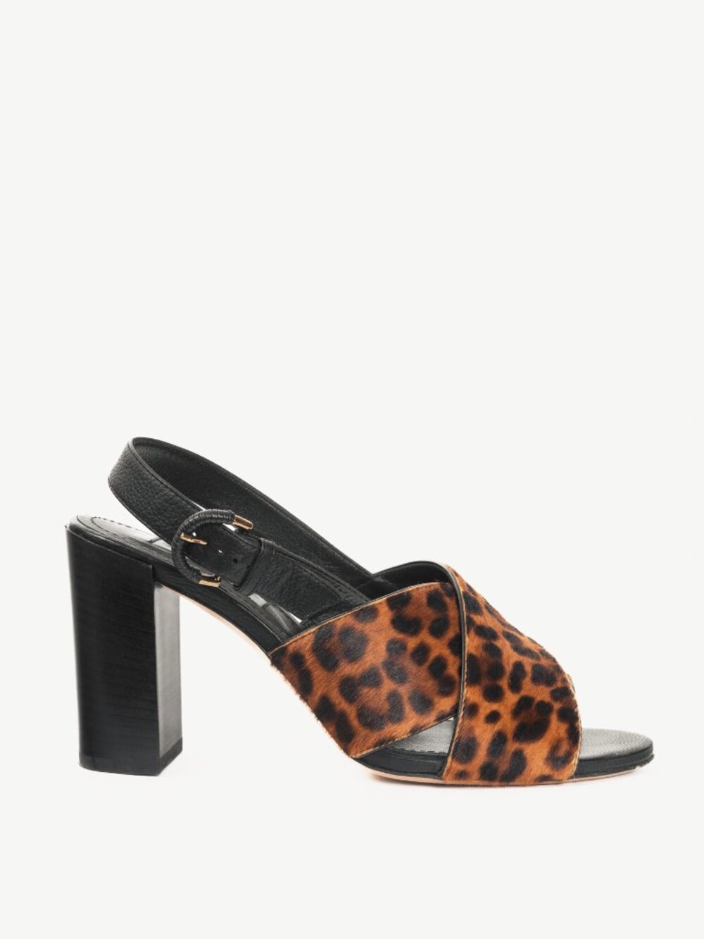 Tod's Leopard-Print Pony Hair Criss-Cross Sandals